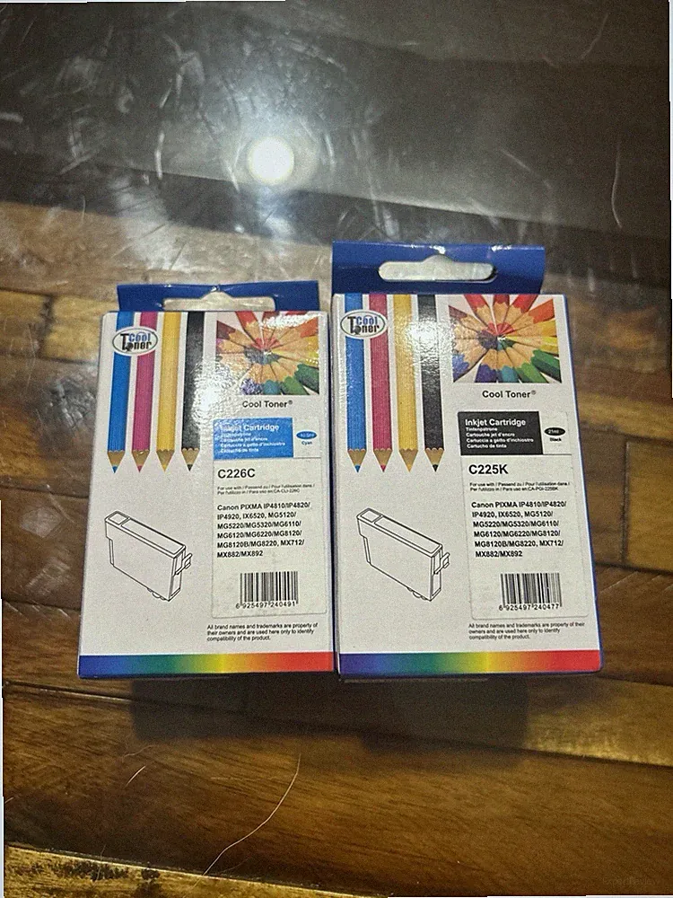 2-Pack Cool Toner C225K Ink Cartridges for Canon Printers Black – Expired 2017