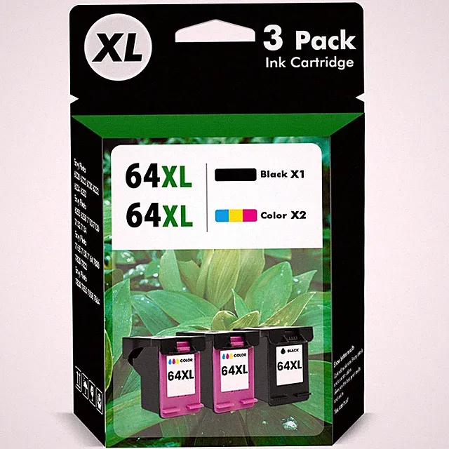 2*Tri-Color & 1*Black 64 XL Ink Cartridges for HP Envy Photo 6255 6234 7120 7130