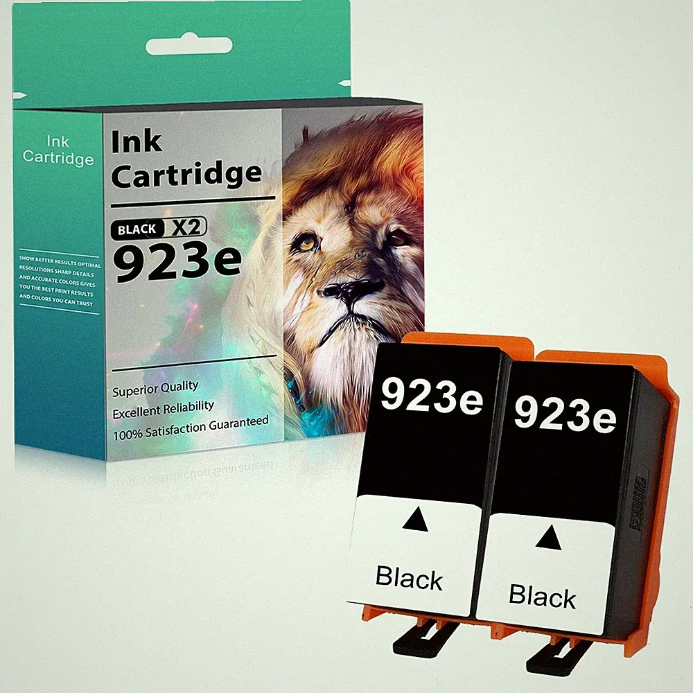 2Pack Replacement Black 923e Ink Cartridge for HP OfficeJet Pro 8120 8138e 8139e