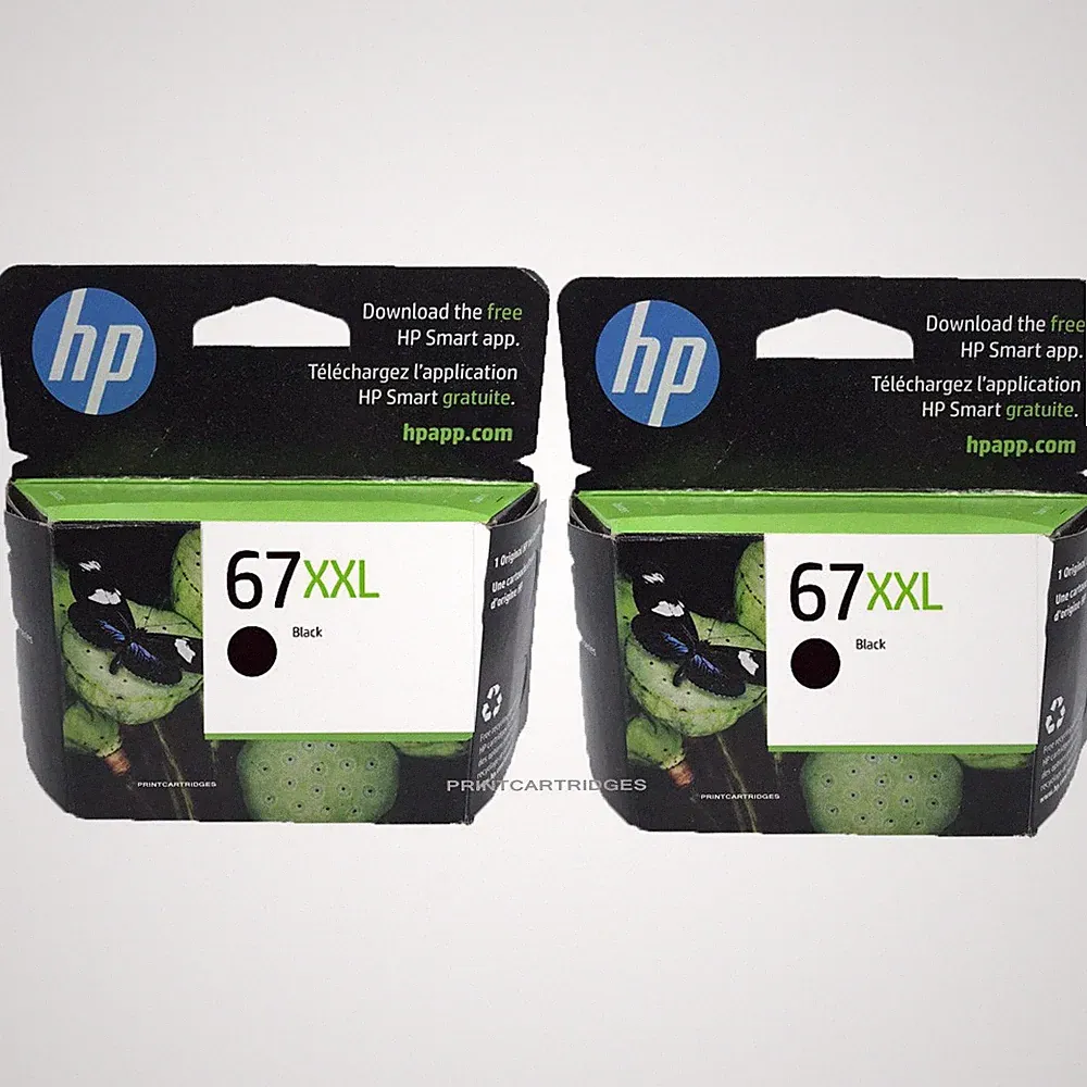2pcs HP 67XXL Black Ink Cartridges