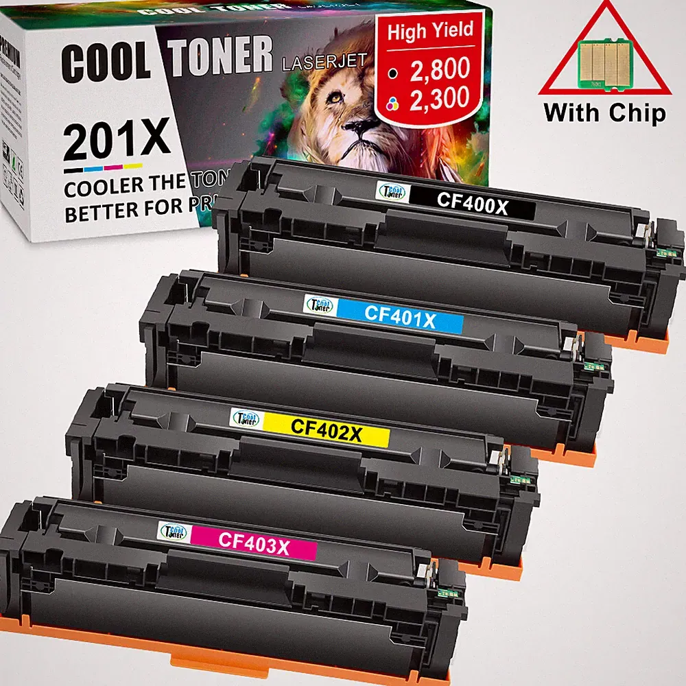 4 PACK Compatible For HP LaserJet Pro MFP M277dw M252dw Toner CF400X 201X ink