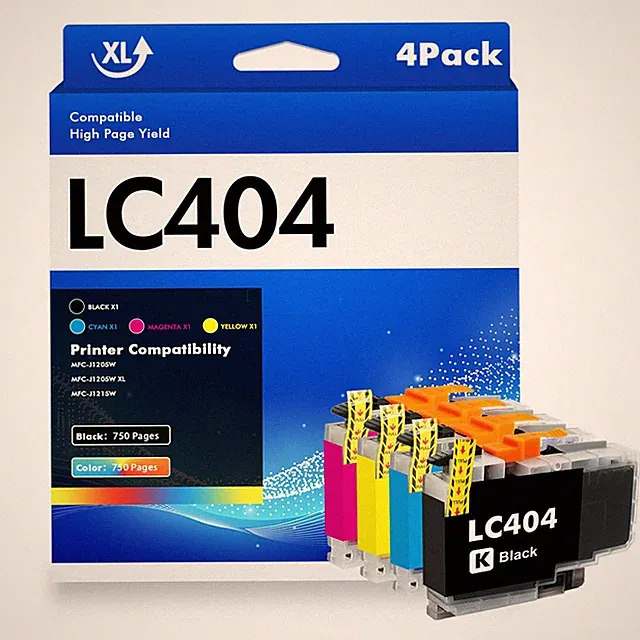 4 Pack LC-404 LC404 Ink Cartridges Compatible For Brother MFC-J1215W MFC-J1205W