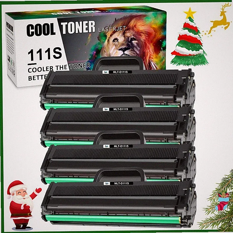 4 Pack MLT-D111S Toner Cartridge Black For Samsung Xpress M2020W M2070FW Printer