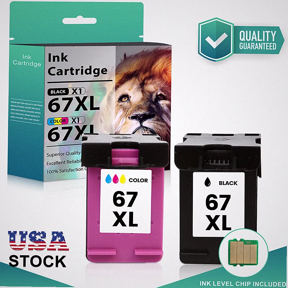 67XL 67 XL Ink Cartridge For HP DeskJet 2700 2755 2852 2855 4152 4155 E Printers