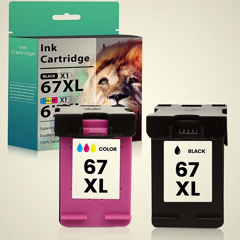 67XL Printer Ink Cartridges for HP Deskjet 2700 2755 4100 4155 Envy 6000 6452