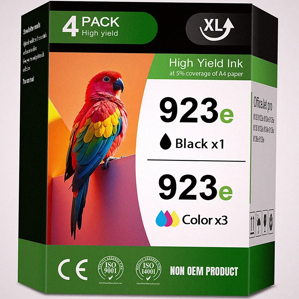 923XL 923e Ink Cartridges Combo 4-Pack for OfficeJet Pro 8120 8130 with Chip