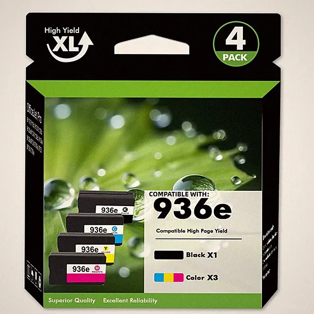936E 936XL Ink Cartridge (4-Pack) for HP OfficeJet 9120 9135e 9120e 9110 9730e