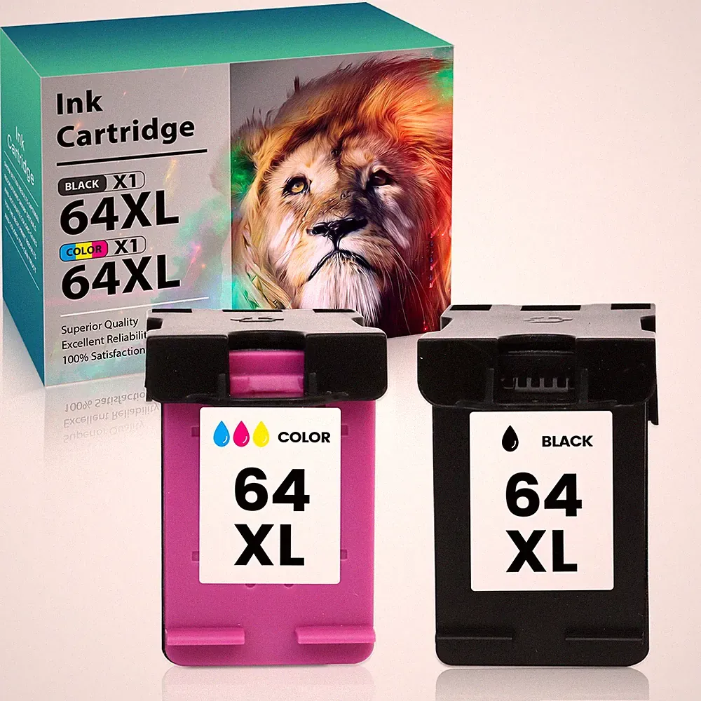 Black Color Ink Cartridge For HP 64XL 64 XL Envy Photo 7855 7858 7155 6222 6220
