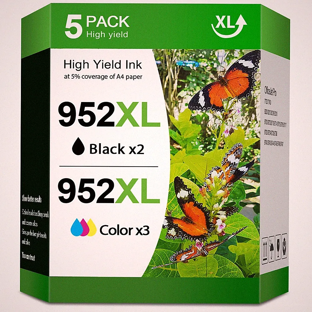 Printer Ink 952 XL 952XL Ink Combo Pack for HP OfficeJet Pro 8710 8715 8720 -5PK